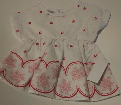 Vestido Little Wonders Blanco con Flores Estampadas Rojas Infantil Niña - Talla Nuevo Con Etiquetas Foto 1 de 4