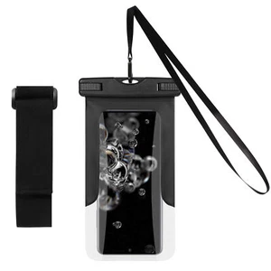 Black Waterproof Phone Pouch Dry Bag Case Cover For iPhone 16 Pro Max / 16 Plus - Picture 1 of 10