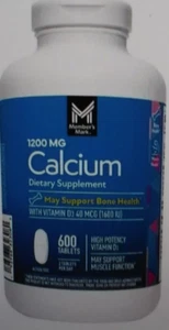 Member's Mark Calcium with Vitamin D3 Tablets ~ 600 Ct ~ 01/2026 or later - Picture 1 of 4