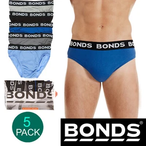 Bonds 5 Pack Mens Assorted Colour Cotton Hipster Briefs Comfy Undies Underwear - Bild 1 von 12