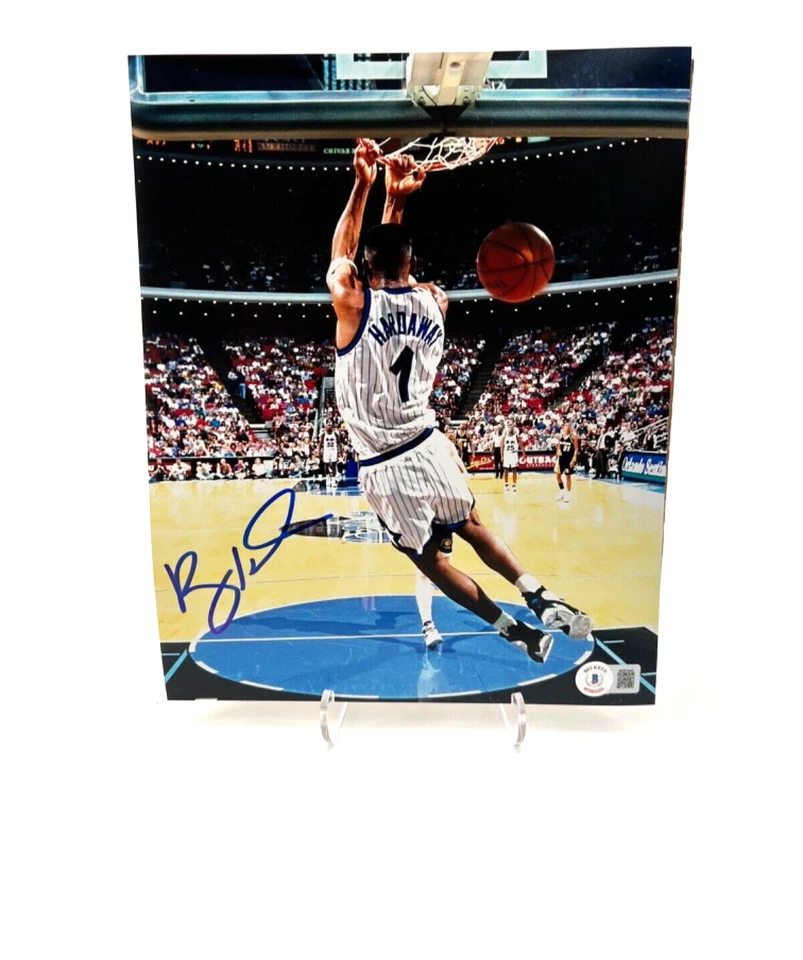 PENNY HARDAWAY ORLANDO MAGIC AUTOGRAPHED 8X10 PHOTO BAS WITNESSED COA BACK DUNK! - Image 1 of 1
