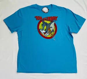 Tom & Jerry T-Shirt Men Size 2XL Blue Graphic Short Sleeve NEW - Picture 1 of 2