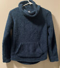 CHAMPION C9 PULLOVER Girls Size L 12-14 Polyester FUZZY Sweater Teal EUC