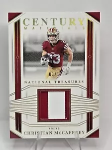 Christian McCaffrey 2023 Tesori Nazionali /10 Secolo Materiali Oro Holo - Foto 1 di 2