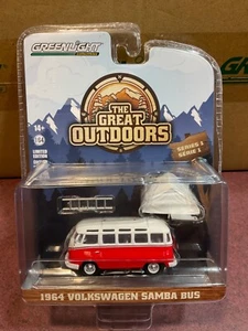 Autobús Volkswagen Samba 1964 Greenlight Great Outdoors - Imagen 1 de 1