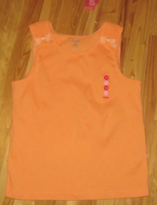 Gymboree  Girls 12 Light Orange Cotton Embellished Tank Top NWT CUTE - Image 1 of 3