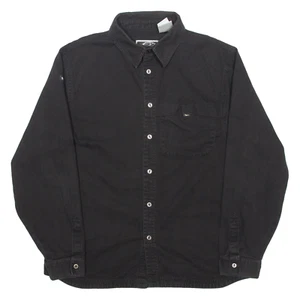 REEBOK Mens Plain Shirt Black Long Sleeve S - Picture 1 of 6