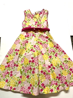 Polly & Friends Dress Floral Pink Yellow Green Flowers Size 5 Childrens - Image 1 of 4