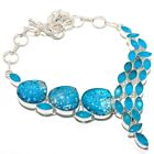 Blue Rutile Quartz Gemstone Handmade 925 Sterling Silver Jewelry Necklace 18"