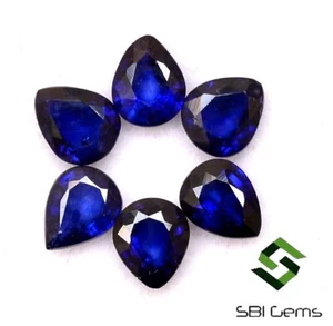 2.00 CTS Natural Blue Sapphire Pear Cut 5x4 mm Lot 06 Pcs Calibrated Loose Gems - Picture 1 of 5