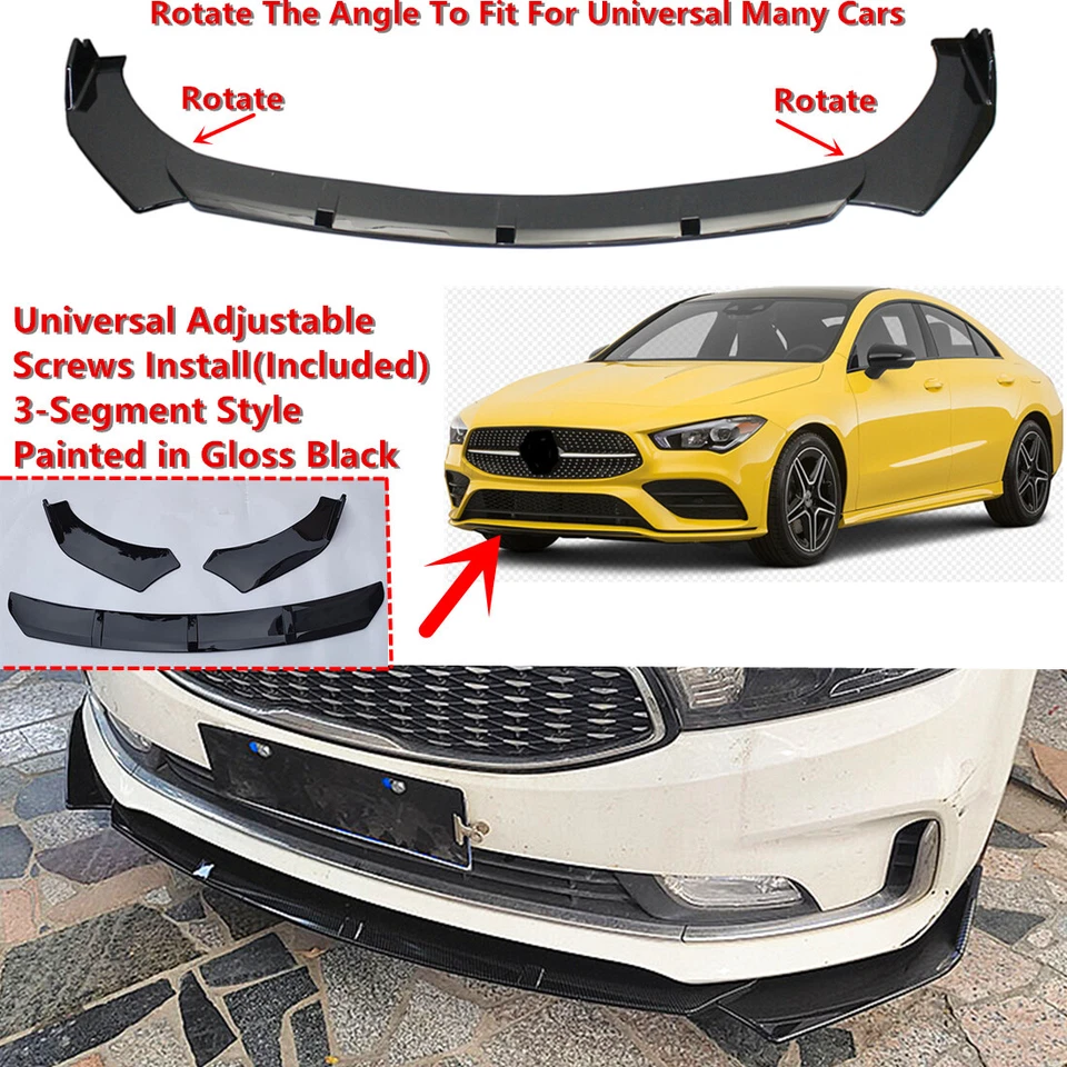 Add-on Universal Fit For Benz CLA250 CLA200 2019-2022 Front Lip Spoiler Splitter - Image 1 of 4