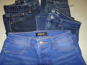 Mixed Brands Girls Blue Denim Shorts & Skinny Jeggings Jeans Size 14-Lot of 5 - Picture 1 of 8