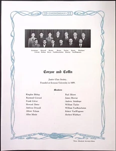 1923 Syracuse University Onondagan Original Page Leiche und Sarg - Bild 1 von 2