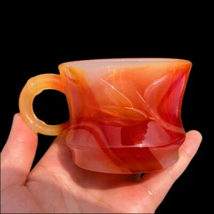 Natural Healing Red Agate Cup Carving Carnelian Cup Reiki Crystal Collection - Picture 1 of 5