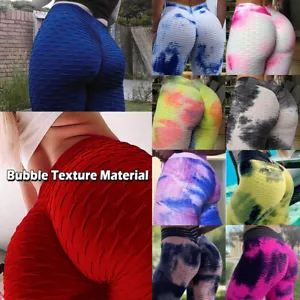 Damen Leggings Yogahose Anti Cellulite Gym Rüschen Po Lift Gym Booty Shaper - Bild 1 von 45