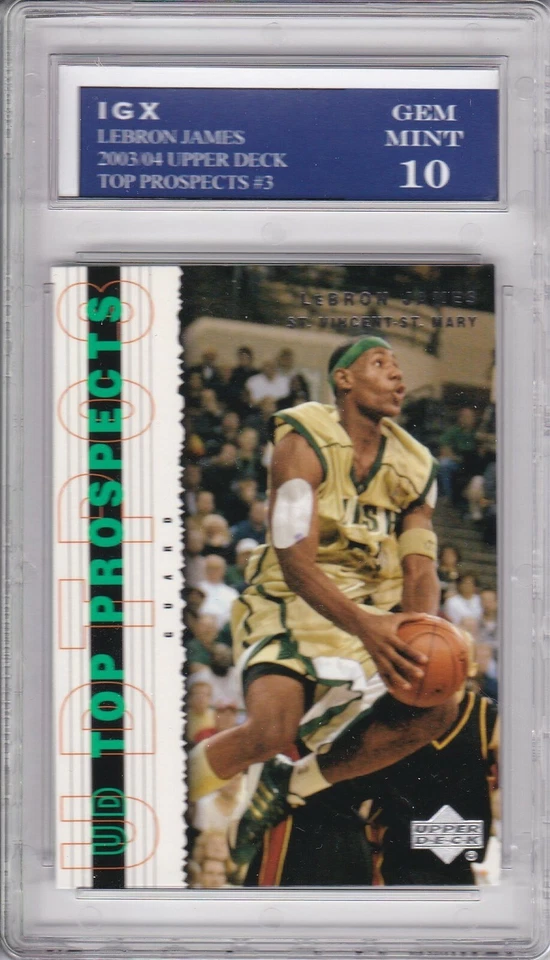 LeBRON JAMES ROOKIE CARD 2003 UD Top Prospects RC Basketball GRADED GEM MINT 10! - Image 1 of 1