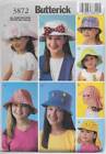 Butterick Sewing Pattern 3872 Children's Lined HATS