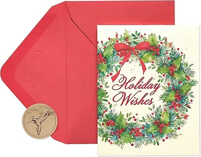 Papyrus 5886330 Wreath Boxed Holiday Cards - 20 Count - Image 1 of 4