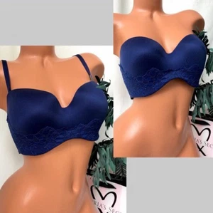 Victorias Secret 34dd Body Victoria Strapless Soft Ensign Navy Comfy Bandeau Bra - Picture 1 of 5