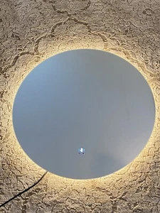 "Espejo redondo inteligente retroiluminado LED para baño con luces memoria regulable antiniebla 24""" - Imagen 1 de 4