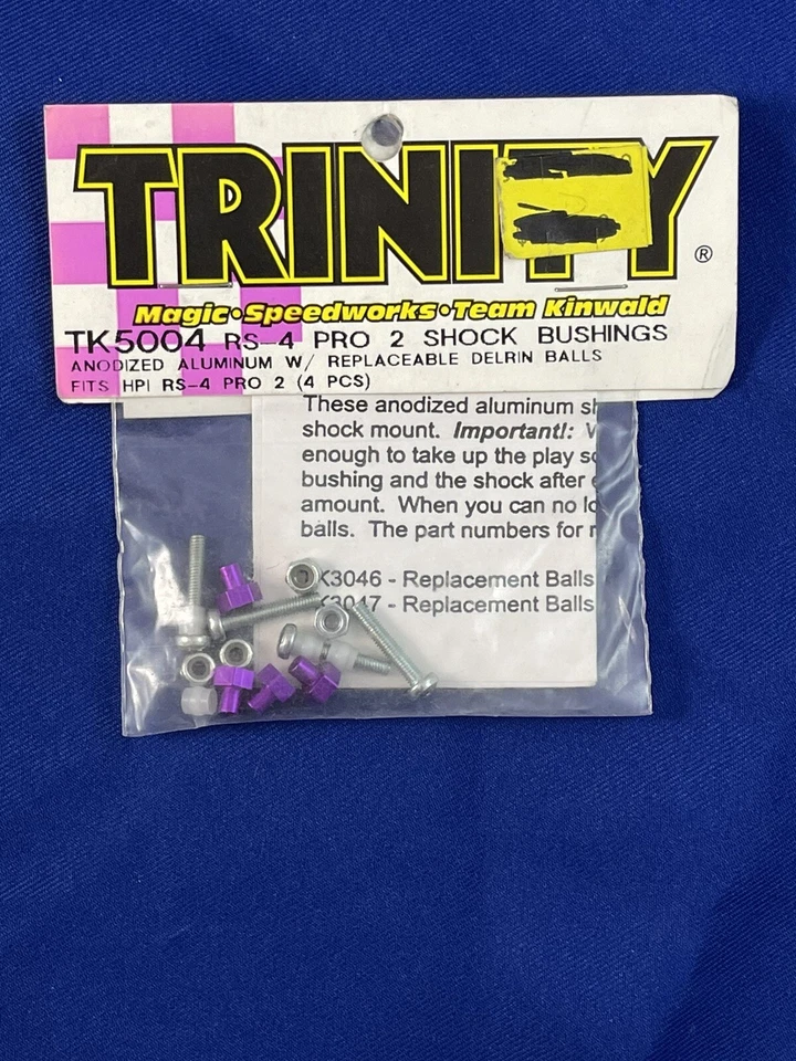 Trinity Rc Car RS-4 Pro 2 Shock Bushings Purple Anodized Vintage HPI Touring - Image 1 of 1