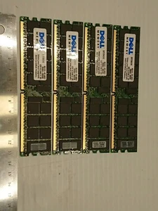 Dell 16GB 4x 4GB Memory (SNPX1564/4G) PC2-3200 CL3 DDR2-400 ECC RDIMM - Picture 1 of 3