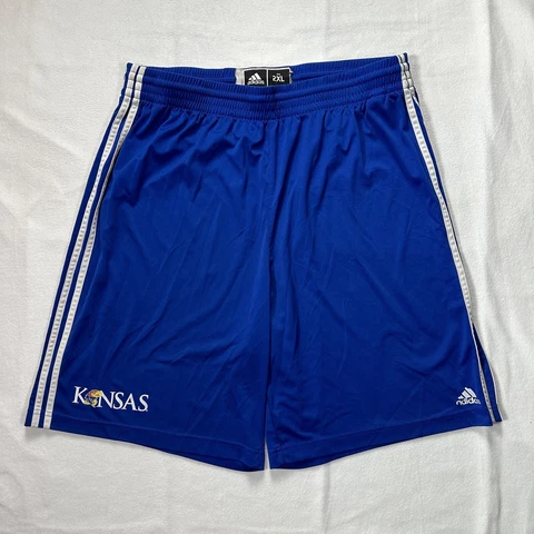 Kansas Jayhawks adidas Mens Basketball Shorts Blue Size 2XL Cover