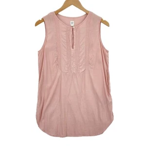 Gap Tank Top Womens Small Pink 100% Rayon Sleeveless Keyhole Round Neck Pullover - Picture 1 of 14