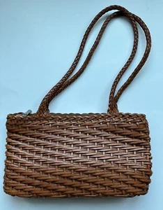 Ellepi Vintage handgefertigte italienische Handtasche geflochten Karmelleder mittelgroß Schulter - Bild 1 von 14