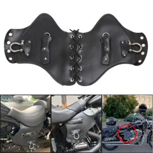 Motorcycle Side Saddle Leather Heat Shield Deflectors For Honda Harley Suzuki - Picture 1 of 12