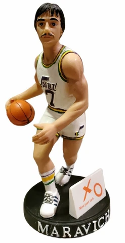 Pistol Pete Maravich 6.5" Figure World Sports NBA Utah Jazz Rare New Orleans Cover