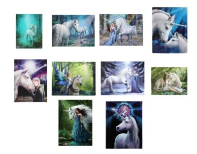 New Unicorn Canvas Picture Print Wall Art Plaque Fantasy Gothic Anne Stokes  - Image 1 of 4