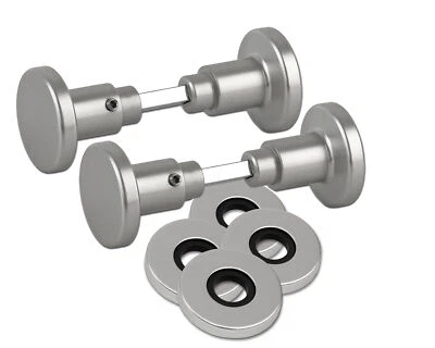 Zimmertür Knopfdrücker Türknopf Aluminium Türgriff Türknauf Rosette Silber Innen - Bild 1 von 4