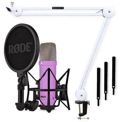 Rode NT1 Signature Purple Studio-Mikrofon Lila mit Gelenkarm-Stativ Weiss - Bild 1 von 4