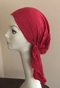 NUEVO CON ETIQUETAS Sombreros de Limón Helen's Pretied Tejido Bufanda ROJO Lunares • Ideal para Quimioterapia - Imagen 1 de 3
