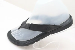 Born Flip Flop Sandals Women's 6.5M Black Leather Comfort Wedge Thong - Picture 1 of 11