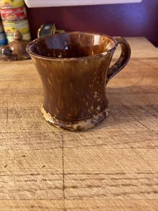 Vintage Bennington Pottery Coffee Mug Cup Glass 1850s Chipped - Picture 1 of 8