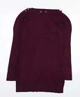 Dorothy Perkins Damska fioletowa akrylowa sukienka sweter rozmiar 8 Boat Neck Sweter