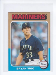2024 Topps Heritage Mini #245 Bryan Woo RC Seattle Mariners ROOKIE CARD MINI - Bild 1 von 3