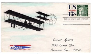 C80 Liberty 17c Airmail FDC 1971  - Herman Maul Hand-Painted Lakehurst NJ - Picture 1 of 2