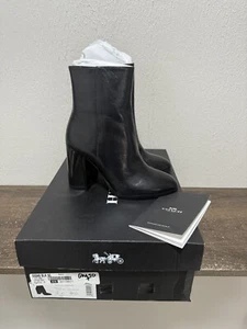 Coach Women Black Brielle leather booties Dusty Rose Size 5 C New With box G5340 - Picture 1 of 10