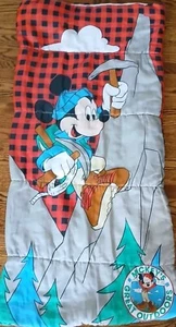 Vintage Disney Mickey Mouse GREAT OUTDOORS Sleeping Bag 53x26 1990’s 90’s RARE - Picture 1 of 16