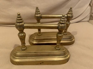 Antique Brass Boot Jacks- original solid iron base brush 18th century pair set - Picture 1 of 8