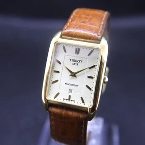 Tissot Fascination Watch Men's Quartz 27mm White Vintage Rectangle Swiss Made - Picture 1 of 17