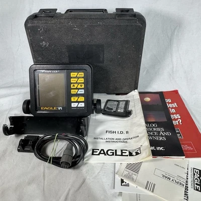 Eagle Fish ID II 2 Fish Finder + Hard Case + Mount + Manual + Power Cord TESTED - Image 1 of 4