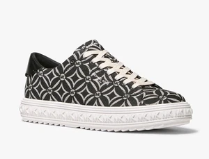 Michael Kors Grove Logo Jacquard SneakerBlack/Light Cream Size 7 $135 - Picture 1 of 8