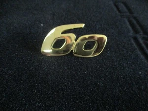Porsche Gold 60 Emblem W/clips - 356B  644-559-304-06 -64455930406 -BRIGHT GOLD - Picture 1 of 5