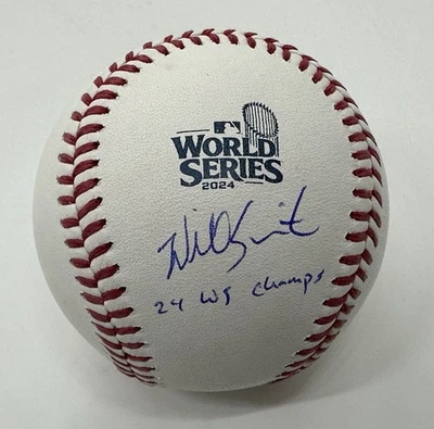 Will Smith Autographed Rawlings 2024 World Series Baseball w/ Insc ! Fanatics - Image 1 of 2