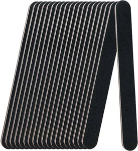 20 Pack 100/180 Grit Nail Files, Black Professional Reusable Emery Boards - Picture 1 of 7