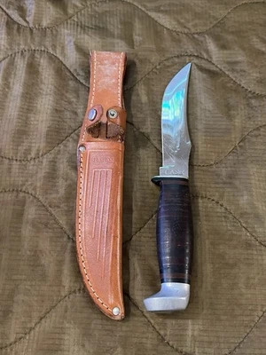 Rare Vintage CASE XX 323-6 Fixed Blade Skinning Hunting Knife & Sheath USA 1940s - Image 1 of 4